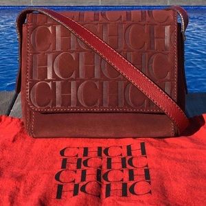 Carolina Herrera CH Suede Crossbody/Shoulder Bag